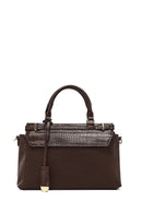Women's Brown Long Strap Patterned Shoulder Bag | Derimod Women's Brown Long Strap Patterned Shoulder Bag | Derimod
