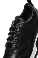 Men's Black Leather Thick Soled Sneaker | Derimod Men's Black Leather Thick Soled Sneaker | Derimod