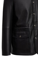 Salah Men's Black Shirt Collar Leather Jacket | Derimod Salah Men's Black Shirt Collar Leather Jacket | Derimod