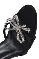 Women's Black Ankle Strap Stone High Thin Heel Shoes | Derimod Women's Black Ankle Strap Stone High Thin Heel Shoes | Derimod