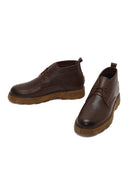 Men's Brown Lace-Up Leather Casual Boot | Derimod Men's Brown Lace-Up Leather Casual Boot | Derimod