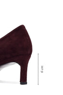 Kadın Bordo Kısa İnce Topuklu Süet Deri Stiletto | Derimod Kadın Bordo Kısa İnce Topuklu Süet Deri Stiletto | Derimod