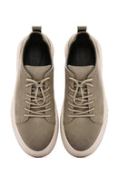 Men's Khaki Lace-Up Nubuck Leather Sneaker | Derimod Men's Khaki Lace-Up Nubuck Leather Sneaker | Derimod