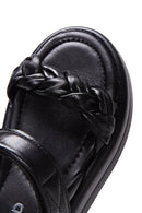 Kadın Siyah Deri Comfort Sandalet | Derimod Kadın Siyah Deri Comfort Sandalet | Derimod