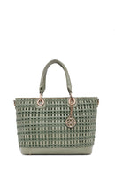 Women's Green Long Strap Knitted Shoulder Bag | Derimod Women's Green Long Strap Knitted Shoulder Bag | Derimod