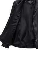 Helen Women's Black Leather Jacket | Derimod Helen Women's Black Leather Jacket | Derimod