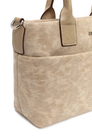 Woman Cream Long-Strap Nubuck Shoulder Bag | Derimod Woman Cream Long-Strap Nubuck Shoulder Bag | Derimod