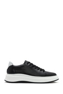 Erkek Siyah Bağcıklı Kalın Tabanlı Deri Sneaker | Derimod Erkek Siyah Bağcıklı Kalın Tabanlı Deri Sneaker | Derimod