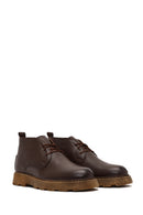 Men's Brown Lace-Up Leather Casual Boot | Derimod Men's Brown Lace-Up Leather Casual Boot | Derimod