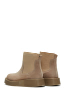 Women's Mink Suede Leather Thick Soled Chelsea Boots | Derimod Women's Mink Suede Leather Thick Soled Chelsea Boots | Derimod