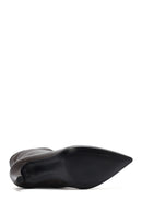 Women's Brown Zippered Thin Heel Leather Boots | Derimod Women's Brown Zippered Thin Heel Leather Boots | Derimod