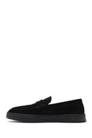 Men's Black Moccasin Suede Leather Loafer | Derimod Men's Black Moccasin Suede Leather Loafer | Derimod