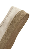 Women's Beige Suede Leather Masculine Shoes | Derimod Women's Beige Suede Leather Masculine Shoes | Derimod
