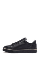 Erkek Siyah Bağcıklı Deri Sneaker | Derimod Erkek Siyah Bağcıklı Deri Sneaker | Derimod