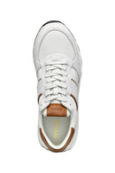 Geox Men's White Spherica Lace-up Leather Sneaker | Derimod Geox Men's White Spherica Lace-up Leather Sneaker | Derimod