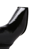 Women's Black Patent Leather Heeled Boots | Derimod Women's Black Patent Leather Heeled Boots | Derimod