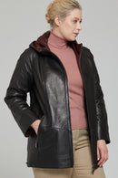 Hilary Plus Women's Leather Jacket | Derimod Hilary Plus Women's Leather Jacket | Derimod