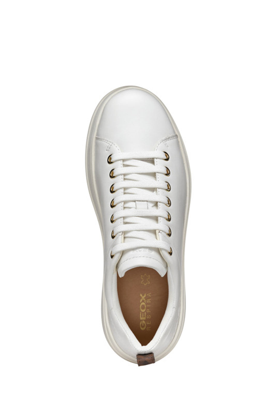 Geox Women's White Spherica Ecub-2 Lace-Up Leather Sneaker