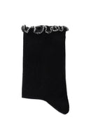 Women's Black Silver Cotton Socks | Derimod