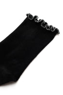 Women's Black Silver Cotton Socks | Derimod