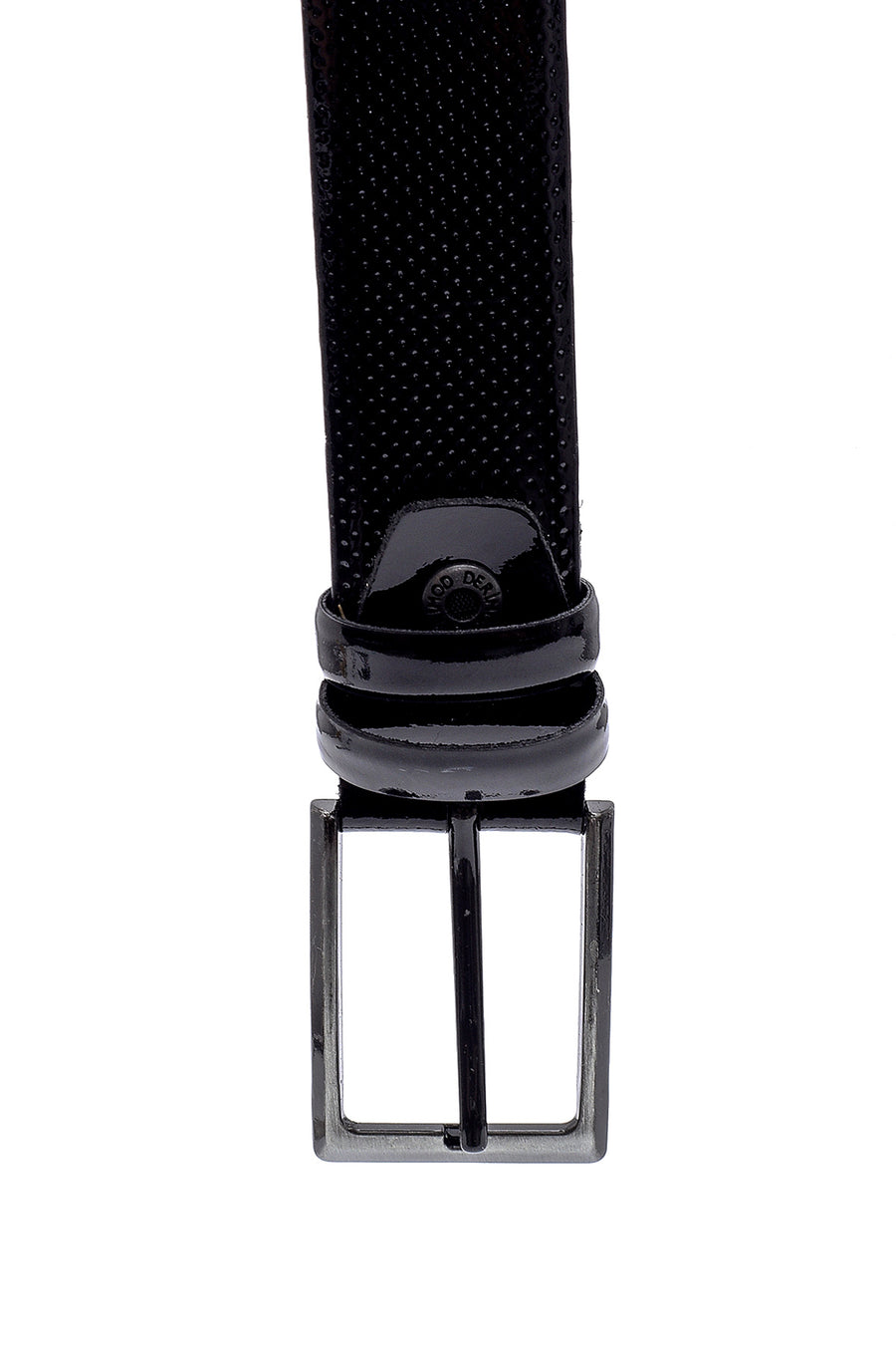 Men's Black Leather Patent Leather Belt