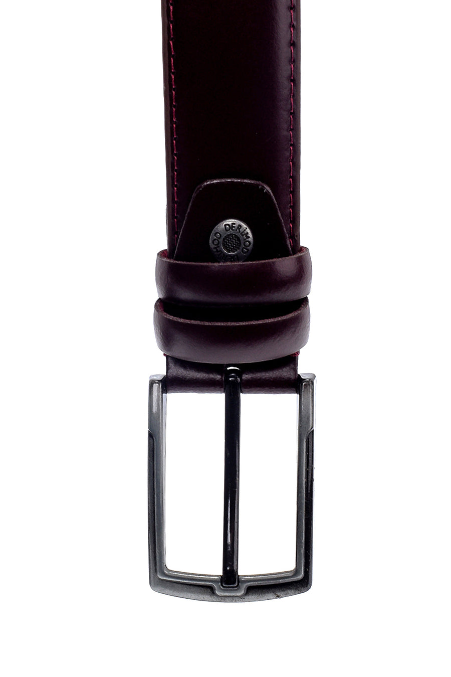 Men's Burgundy Leather Belt