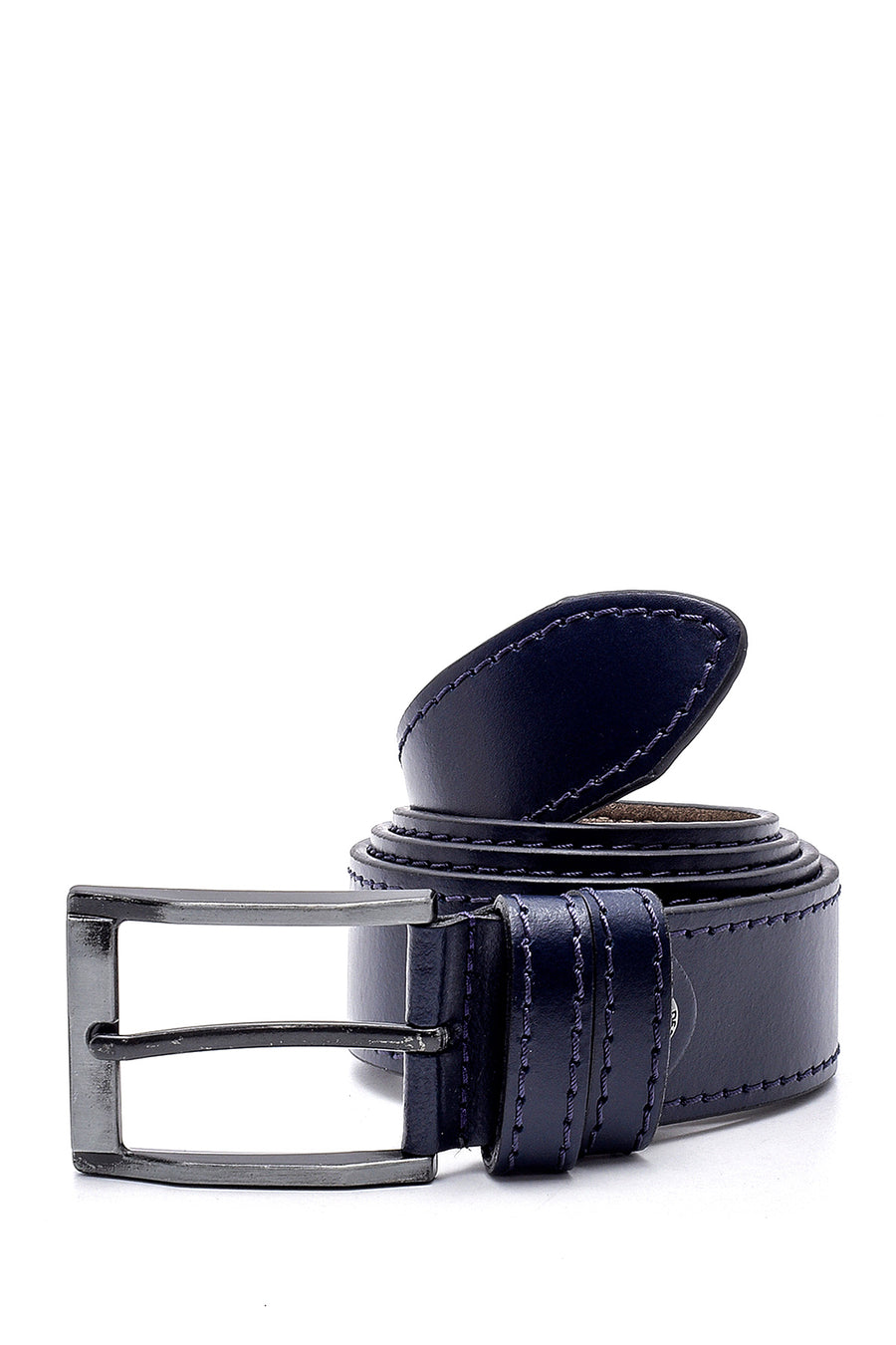 Men's Navy Blue Leather Belt 000A2D1301318 | Derimod