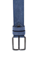 Men's Blue Leather Belt | Derimod