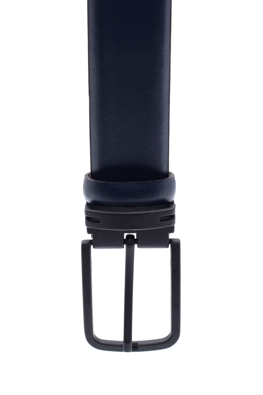 Men's Navy Blue Leather Belt
