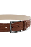 Men's Tan Leather Belt | Derimod