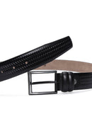 Men's Black Leather Belt | Derimod