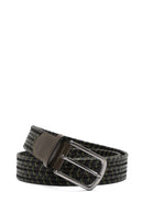 Men's Green Braided Leather Belt | Derimod