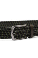 Men's Green Braided Leather Belt | Derimod