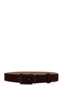 Men's Brown Suede Leather Belt | Derimod