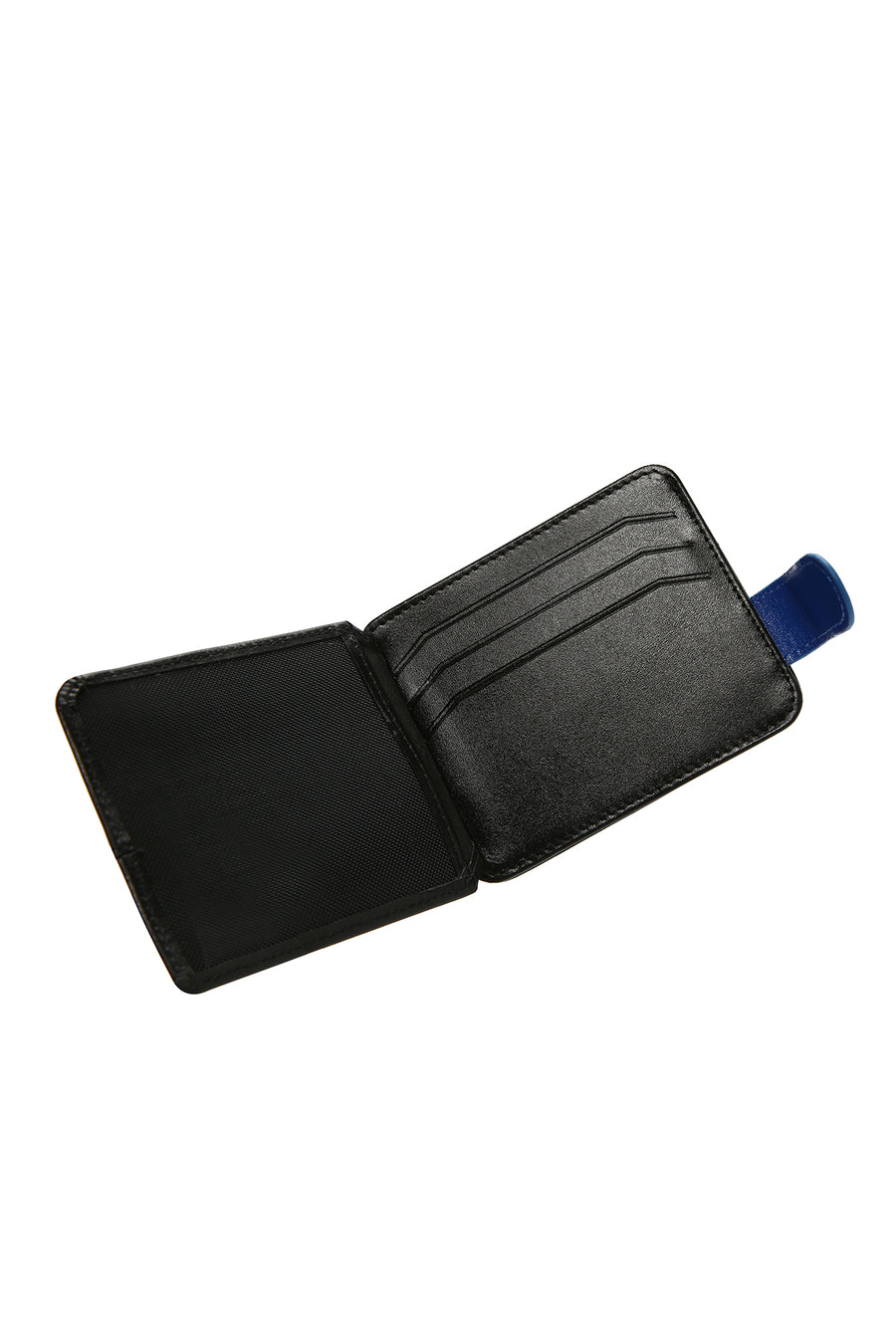 Men's Black Blue Leather Card Holder
