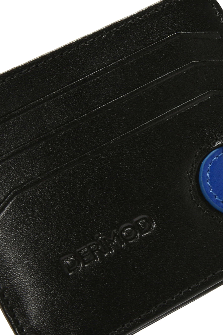 Men's Black Blue Leather Card Holder