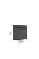 Men's Gray Braided Leather Cardholder | Derimod