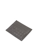 Men's Gray Braided Leather Cardholder | Derimod