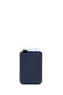 Men's Navy Leather Magnetic Wallet | Derimod
