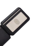Men's Black Leather Magnetic Wallet | Derimod