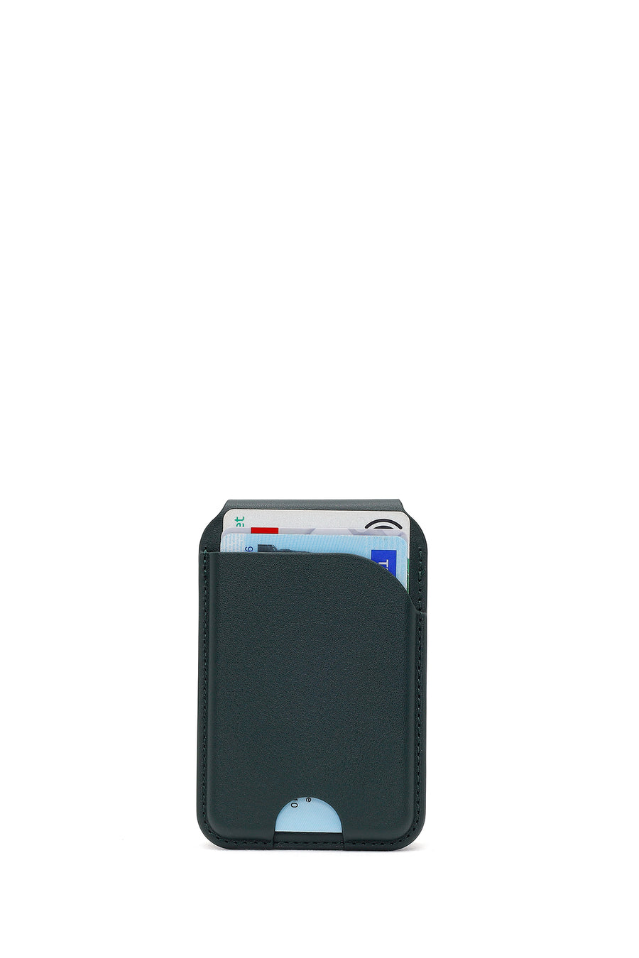 Male Green Leather Magnetic Wallet 000A2D361618 | Derimod
