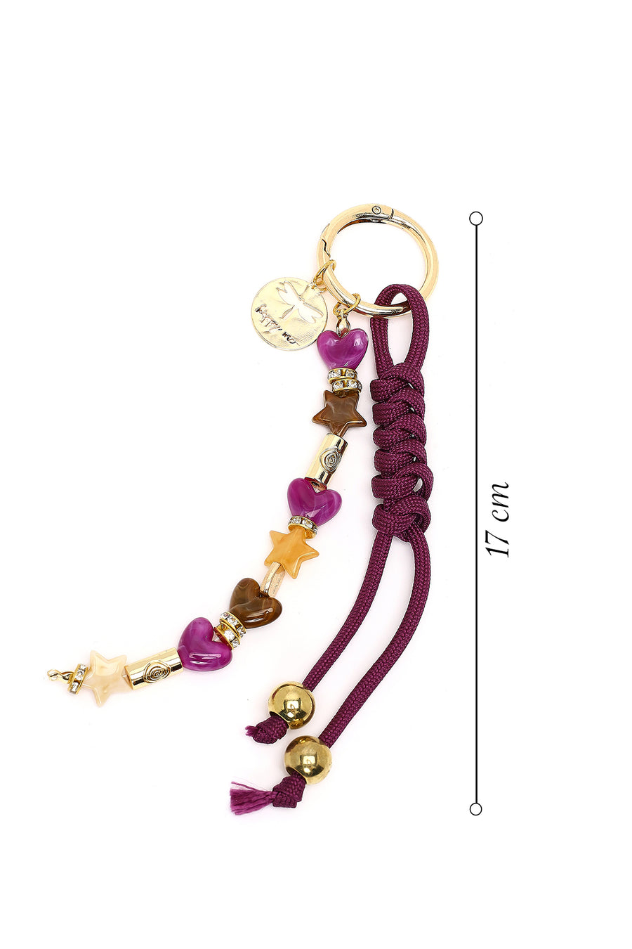 Women's Purple Beaded Metal Charm