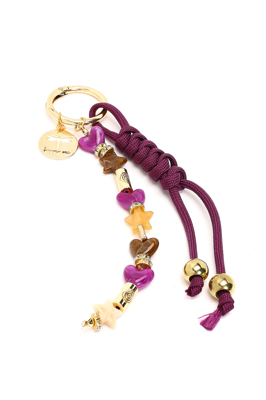 Women's Purple Beaded Metal Charm