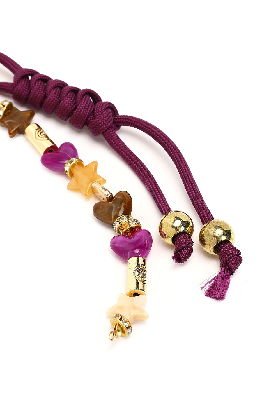 Women's Purple Beaded Metal Charm