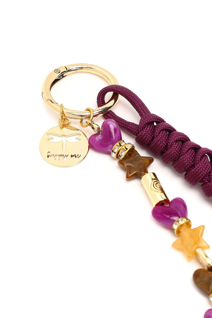 Women's Purple Beaded Metal Charm