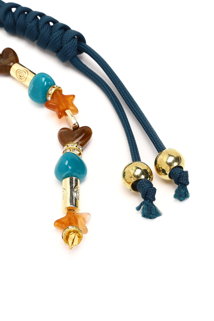 Women's Blue Beaded Metal Charm