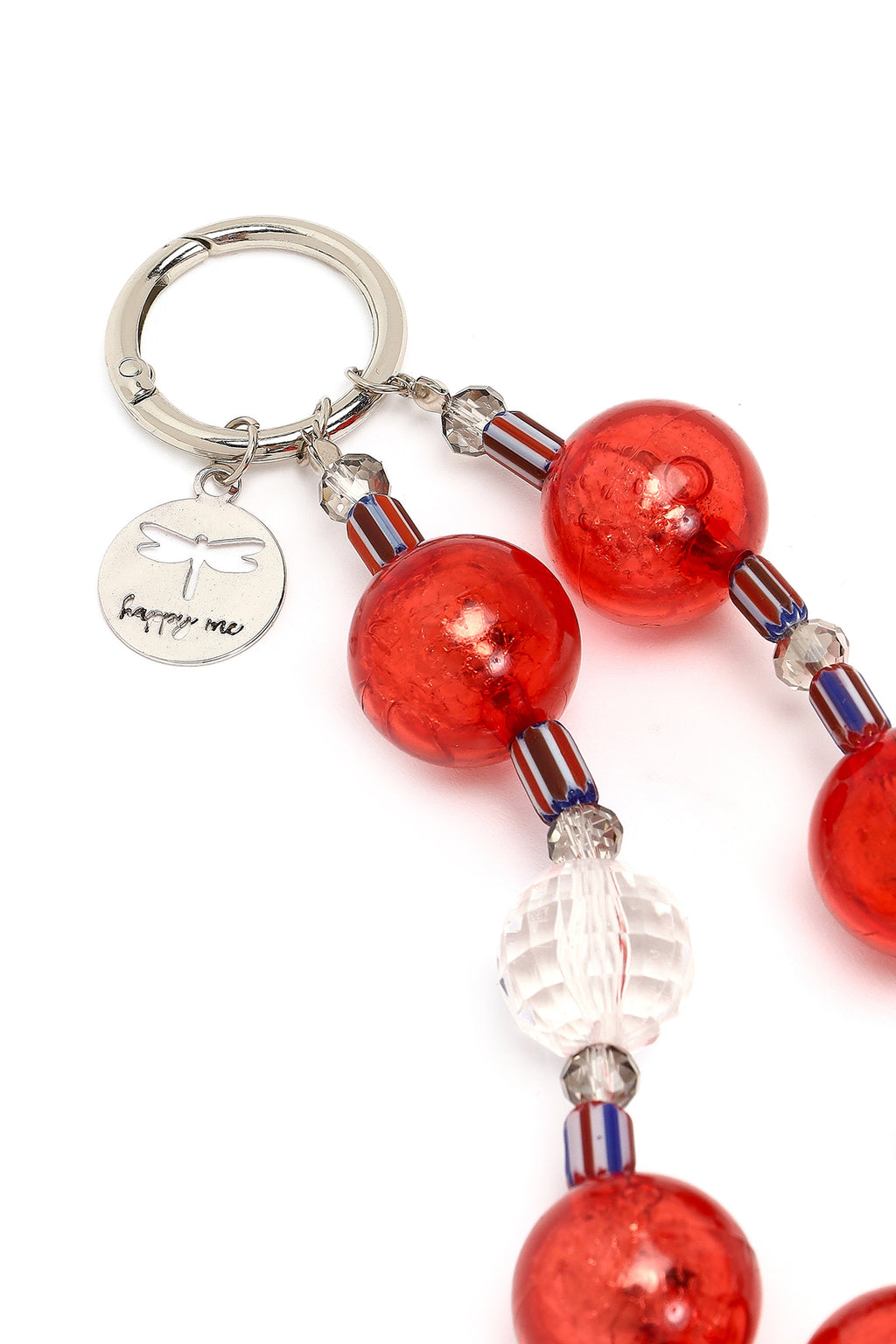Kadın Kırmızı Boncuklu Metal Charm