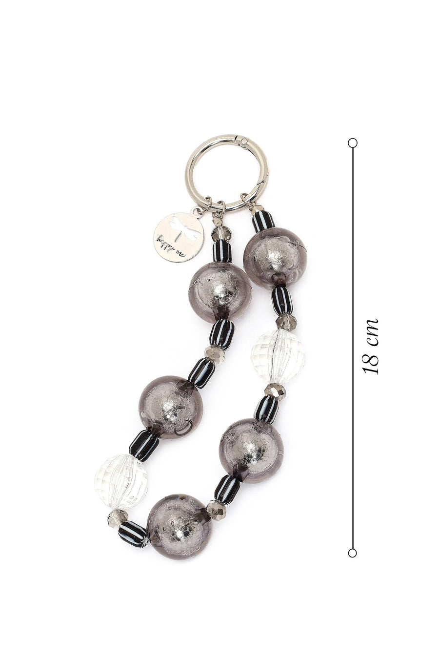 Women's Silver Beaded Metal Charm