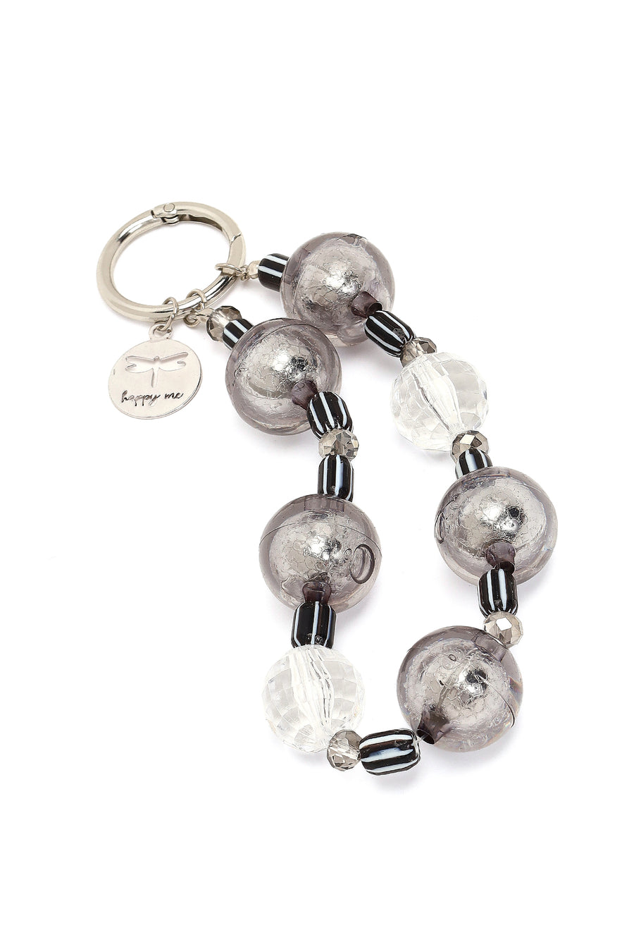 Women's Silver Beaded Metal Charm