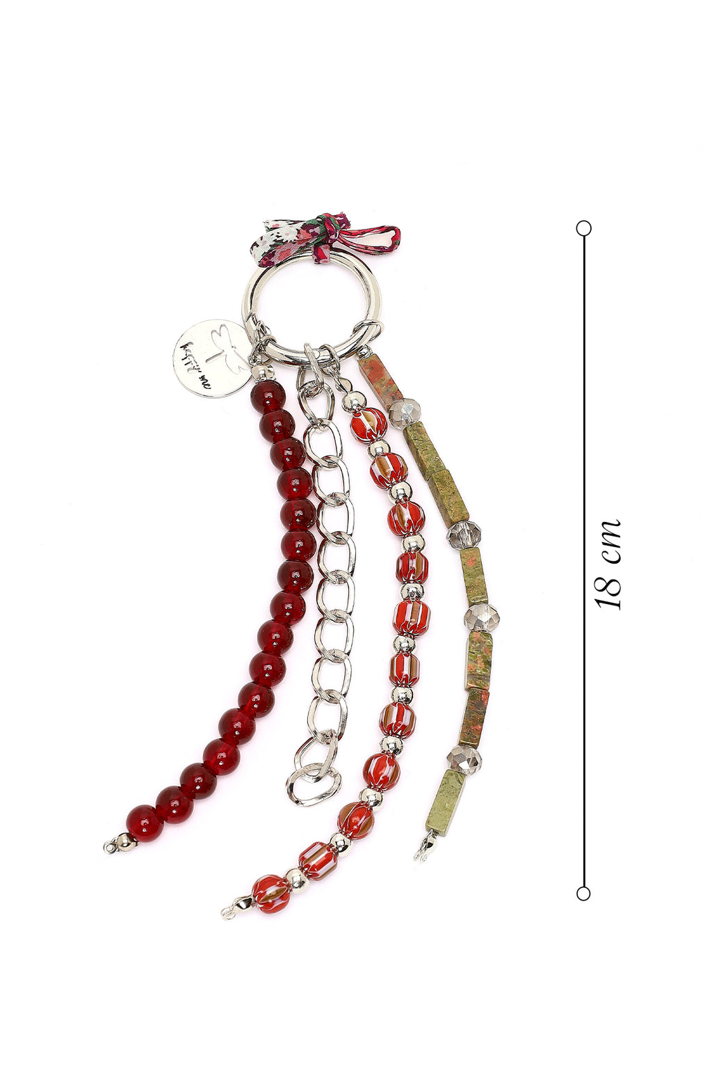 Kadın Bordo Boncuklu Metal Charm